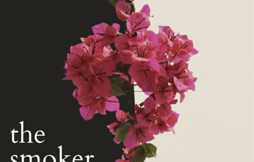 Flowers forming a heart shape with the text "The Smoker"